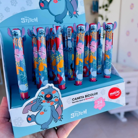 CANETA BICOLOR RETRATIL STITCH 1,0MM