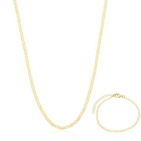 Kit Colar e Pulseira Piastrine Dourado 18k Ou Prateado 925 - comprar online