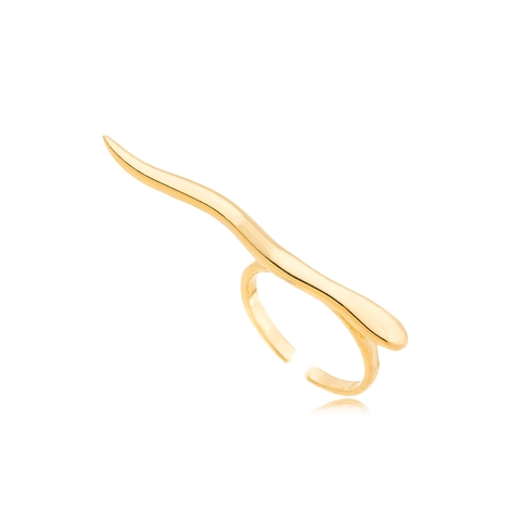 Anel Cobra Liso Ajustável Dourado 18k Ou Prateado 925