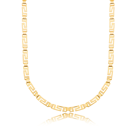 Colar Minimalista Trabalhado Dourado 18k Ou Prateado 925