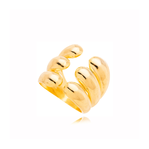 Anel Triplo 6 Gotas Ajustável Dourado 18k Ou Prateado 925