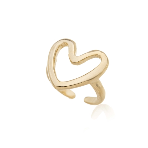 Anel Coração Ajustável Dourado 18k Ou Prateado 925 - comprar online