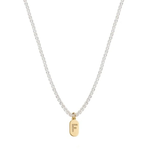 Colar Riviera Prateada Com Plaquinha Letra Inicial Dourada - comprar online