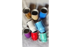 Kit Cuia de Alumínio colorida + Bomba lisa achatada 19cm na internet