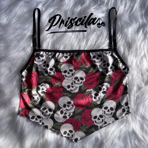 TOP MARIA SKULLS AND ROSES COLORES - comprar online