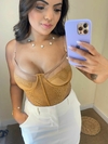 Cropped Corpet de renda com tule