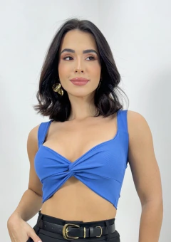 Cropped cruzado canelado