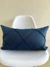Capa Retangular Drapeada em Linho Azul Marinho