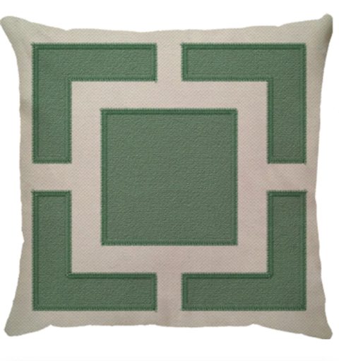 Capa de Almofada Linho Moldura Square Verde Menta