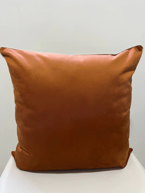 Capa Almofada Grande Veludo com Cordão Terracota