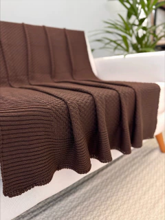 Manta em Tricot Mattone Marrom 1.80x0.90 - Le Fran Home Decor 