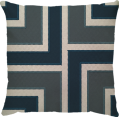 Capa de Almofada em Linho Faixas Azul