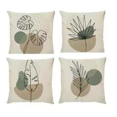 kit 4 Capas de Almofadas Suede Folhas Verde e Bege - comprar online
