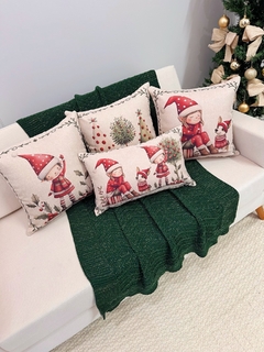 Kit 4 Capas de Almofadas Linho Natal Encantado Duende - comprar online