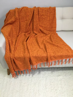Manta em Chenille Laranja - comprar online