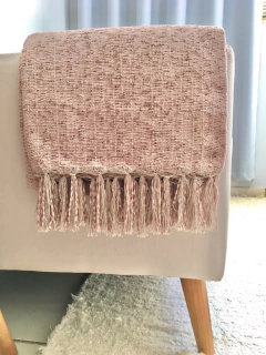 Manta em Chenille Rosa Seco na internet