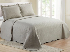 Kit Colcha Damask Bege Solteiro 2 Peças