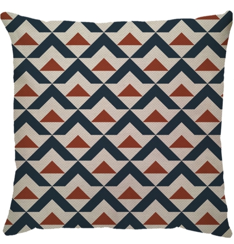 Capa de Almofada em Linho Escamas Azul e Terracota