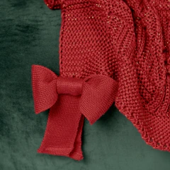 Manta em Tricot Natalina com Laço Bordo e Fios Dourados 1.80x0.90 na internet