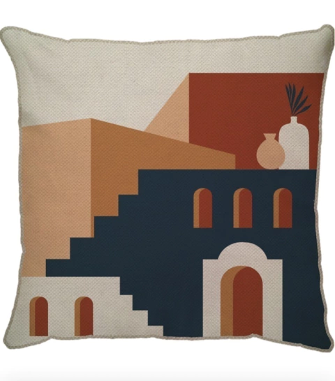 Capa de Almofada em Linho Grande com Cordão Marrocos