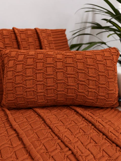 Capa de Almofada Retangular em Tricot Diamond Terracota