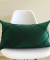 Capa de Almofada Retangular Drapeada Veludo Verde