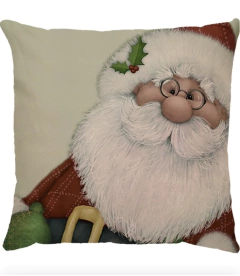 Capa de Almofada Natal Noel Bege