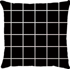 Capa de Almofada Grid Preto