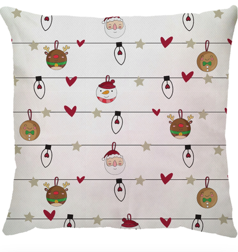 Capa de Almofada Natal Varal Personagens