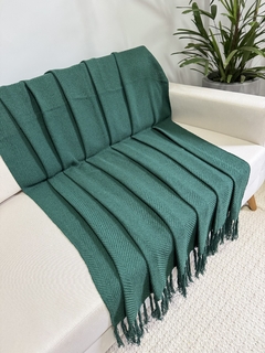 Manta Escamas em Algodão Verde Escuro - Le Fran Home Decor 