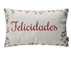 Capa de Almofada Retangular Natalina Bordada Felicidades
