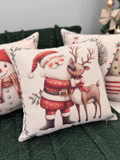 Kit 4 Capas de Almofadas Linho Natal Encantado - Le Fran Home Decor 