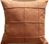 Capa de Almofada Linho Grid Drapeada Terracota