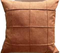 Capa de Almofada Linho Grid Drapeada Terracota