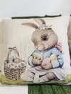 Capa de Almofada Linho Coelhinha Cesta de Ovos - comprar online