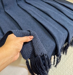 Manta Escamas em Algodão Azul Marinho - Le Fran Home Decor 