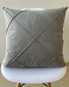 Capa de Almofada Drapeada Boucle Cinza Escuro