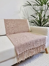 Manta Decorativa de Algodão Rosa Seco - comprar online