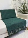 Manta Decorativa de Algodão Verde Escuro - comprar online
