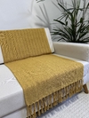 Manta Decorativa de Algodão Mostarda - comprar online