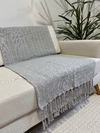 Manta Decorativa de Algodão Cinza - comprar online
