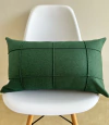 Capa Retangular Drapeada Grid em Linho Verde