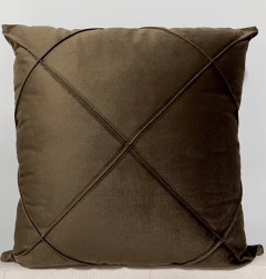 Capa de Almofada Drapeada Veludo Marrom (chocolate)