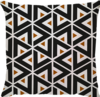 Capa de Almofada em Sarja Prisma Terracota e Preto