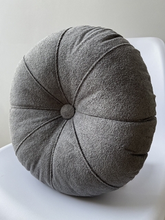 Almofada Redonda em Boucle Cinza Escuro - comprar online