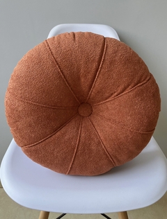 Almofada Redonda em Boucle Terracota