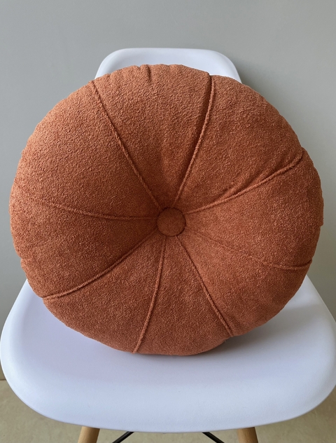 Almofada Redonda em Boucle Terracota