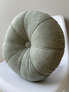 Almofada Redonda em Boucle Verde Menta - comprar online