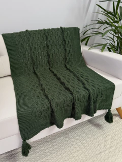 Manta em Tricot Bossa Verde Escuro 1.80x0.90 - comprar online
