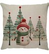 Capa de Almofada Linho Boneco de Neve